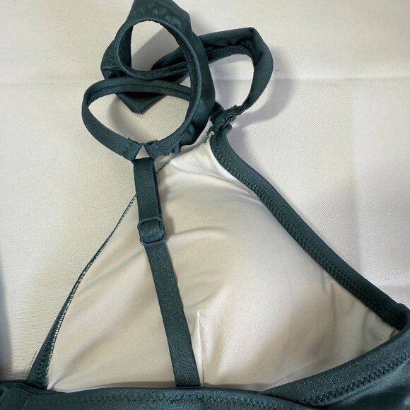 PINK by VS Bikini Swim Top Medium Green Adjustable Removable Padding Beach Resor - Picture 6 of 9